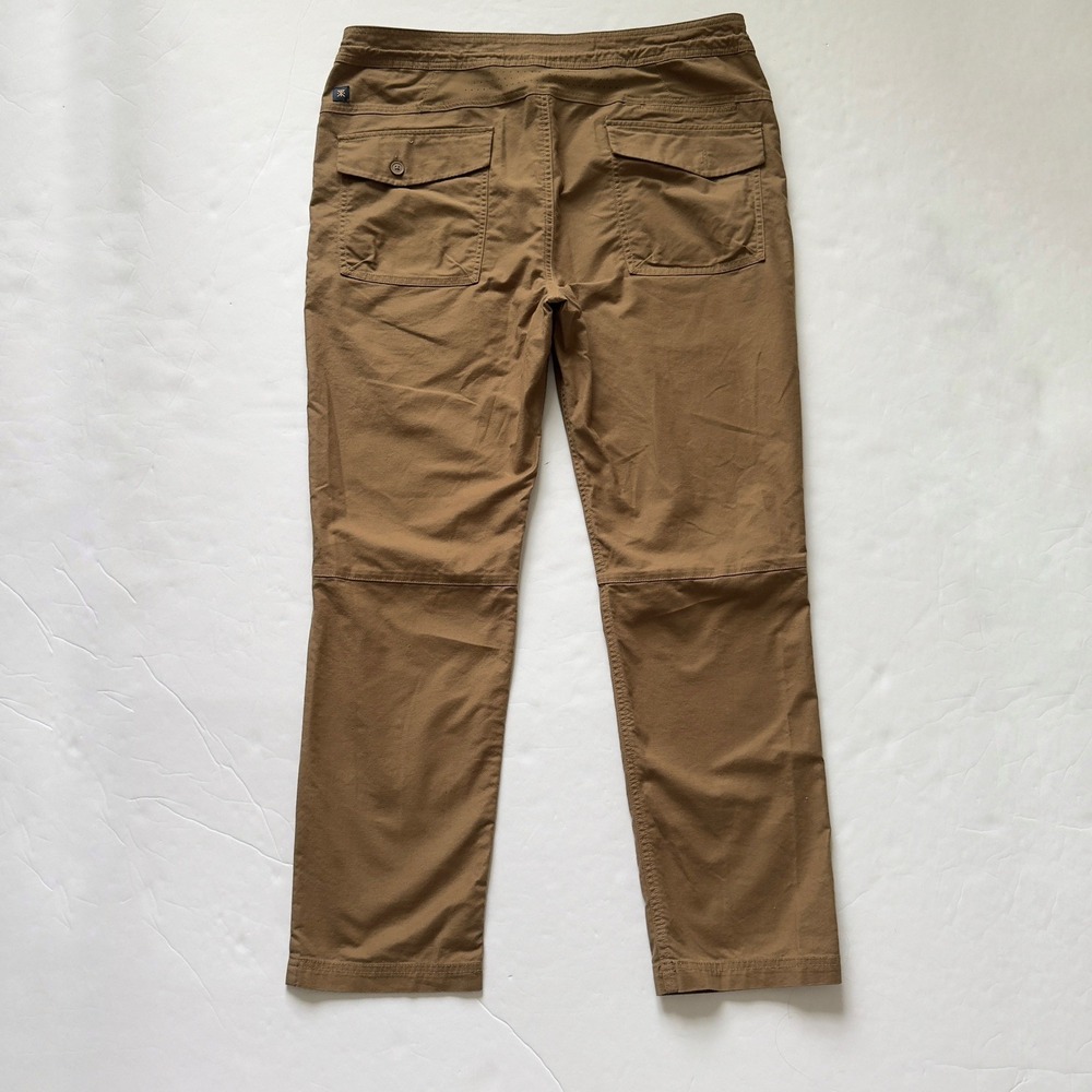 Roark Layover 2.0 Pants Men 36 Khaki Brown Travel Stretch Ventilation Drawstring - Picture 2 of 11
